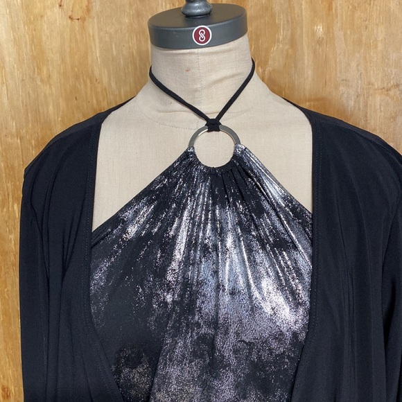 LANE BRYANT VENEZIA 2 IN1 SILVER AND BLACK TOP SIZE 26 NWT - Picture 6 of 6